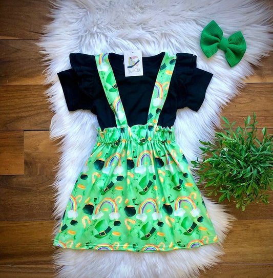 Luck of the Irish Suspender Skirt Set - Size 6-12M