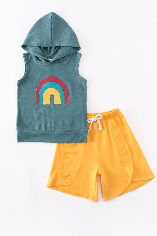 Rainbow Hoodie/Shorts Set Sizes 6M & 12M