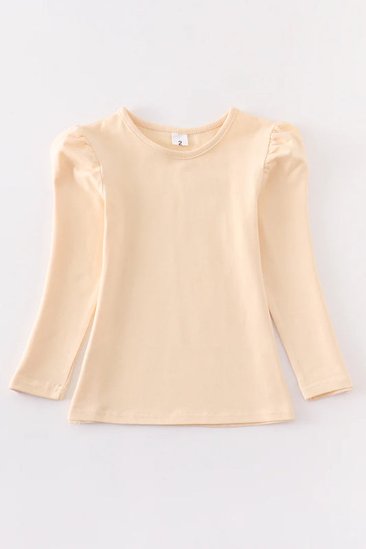 Puff Sleeve Top - Cream Size 12M